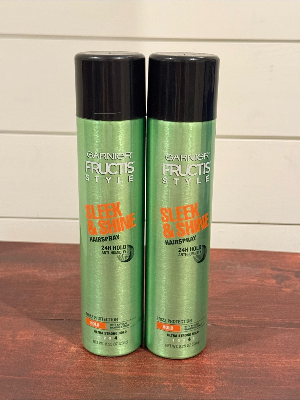 2- Garnier Fructis Sleek & Shine Hairspray Duo - Green/Black all new